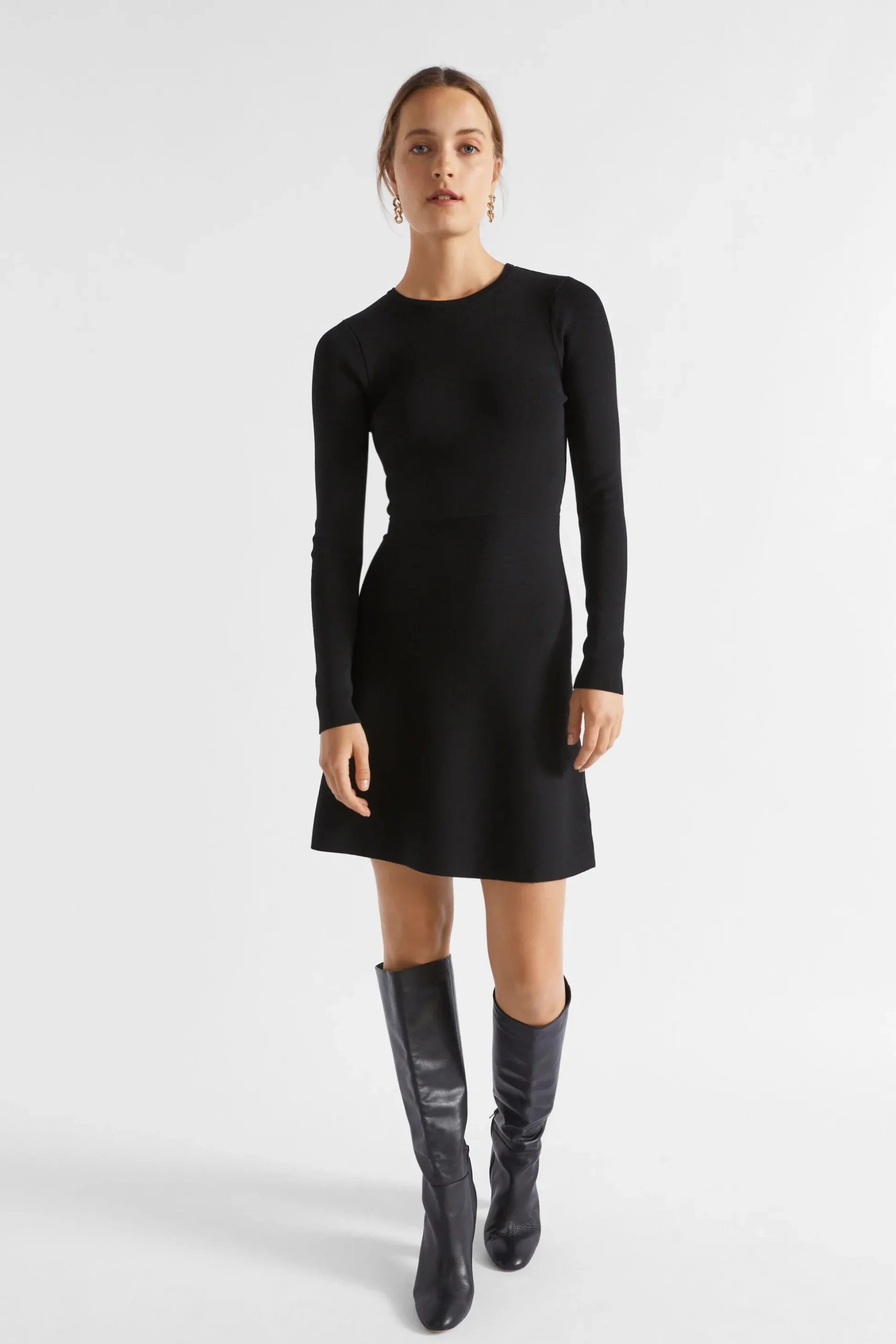 Seed Heritage Dresses-Crepe Mini Shift Dress Black