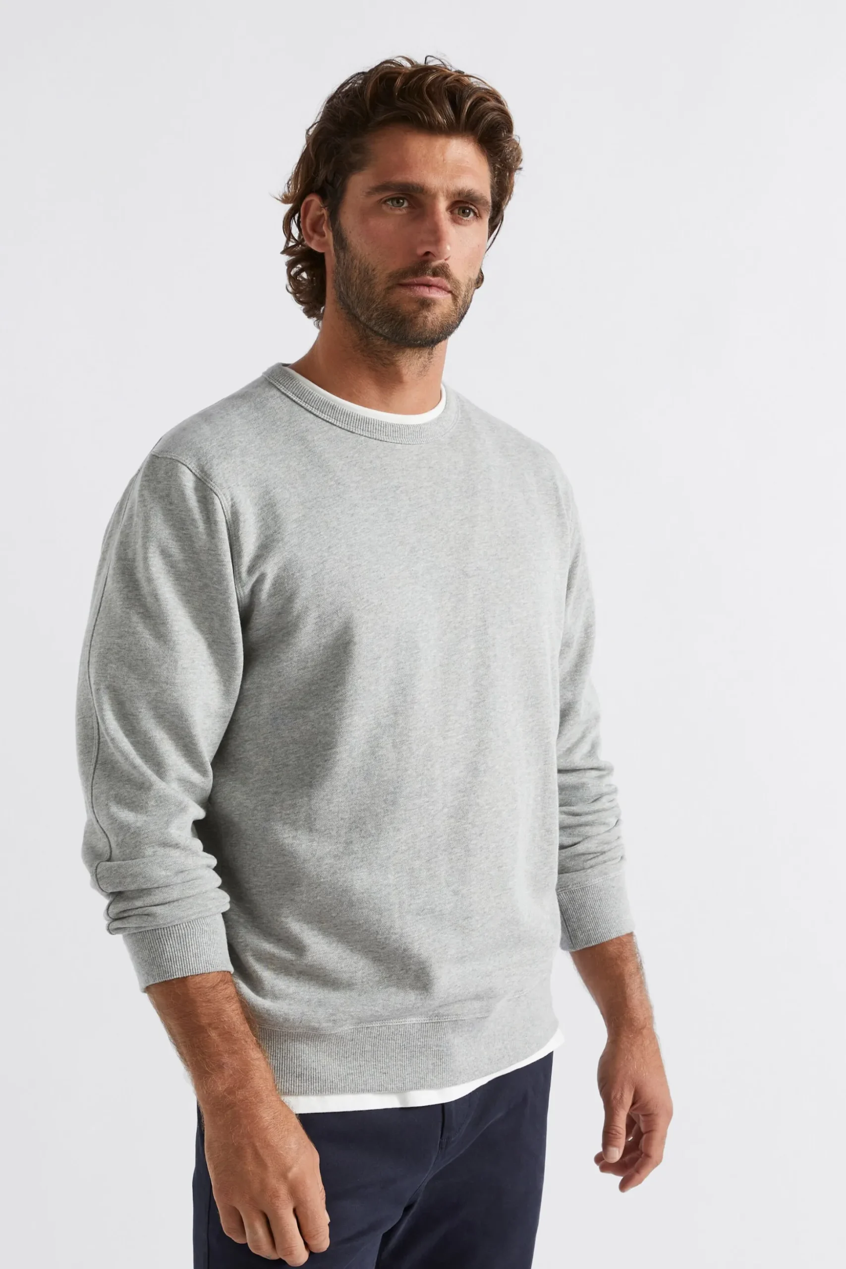 Seed Heritage T-Shirts & Sweaters-Crewneck Sweatshirt Grey Marle