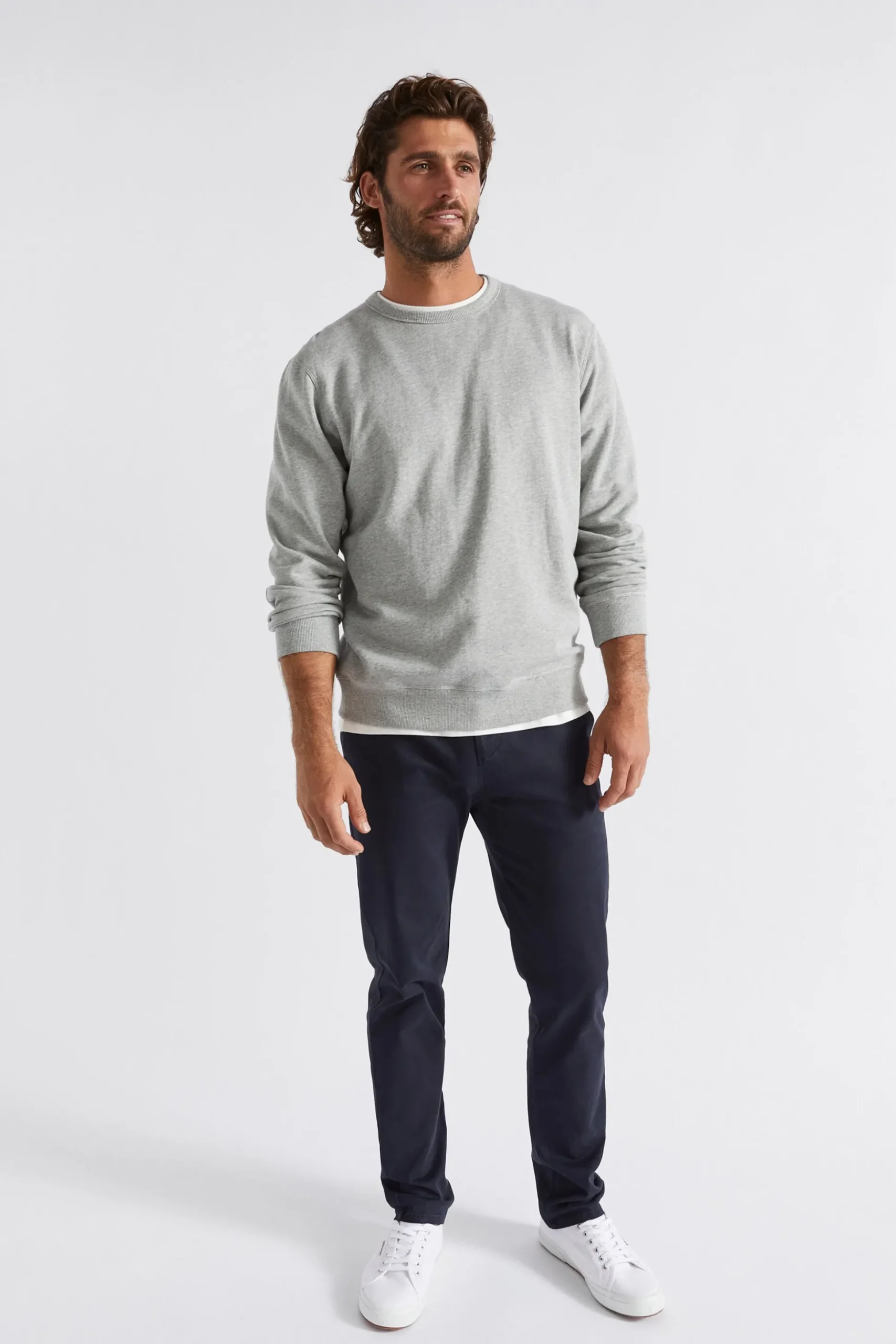 Seed Heritage T-Shirts & Sweaters-Crewneck Sweatshirt Grey Marle