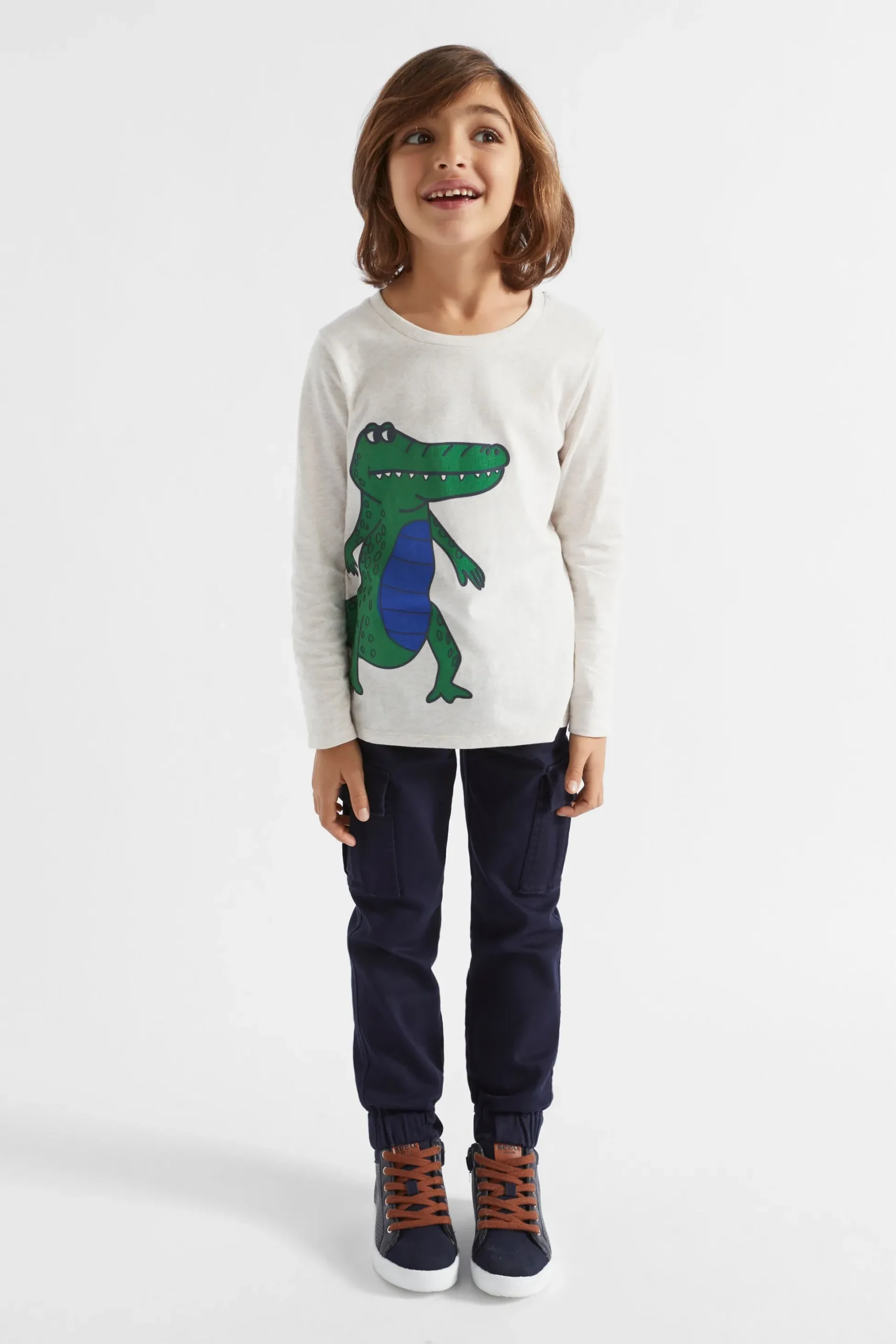 Seed Heritage T-Shirts & Tops-Croc Tee Oat Marle