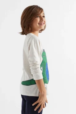 Seed Heritage T-Shirts & Tops-Croc Tee Oat Marle