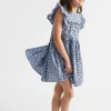 Seed Heritage Dresses-Crochet Trim Ditsy Dress Periwinkle