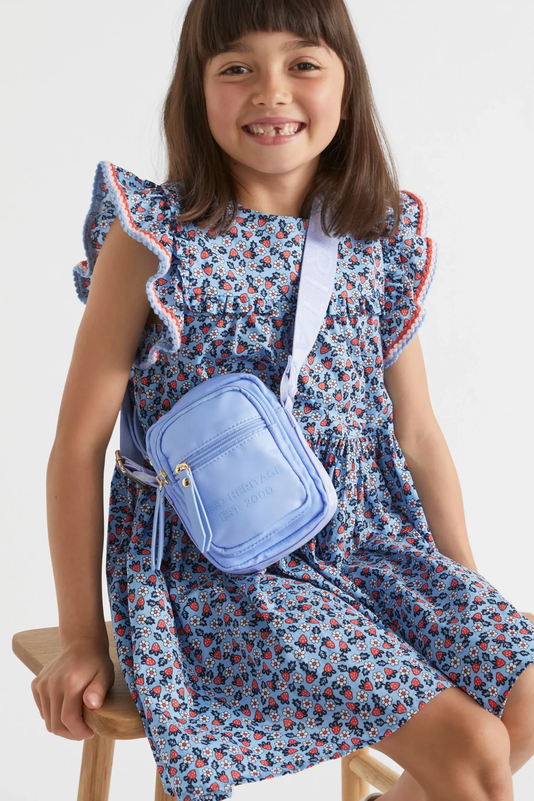 Seed Heritage Dresses-Crochet Trim Ditsy Dress Periwinkle