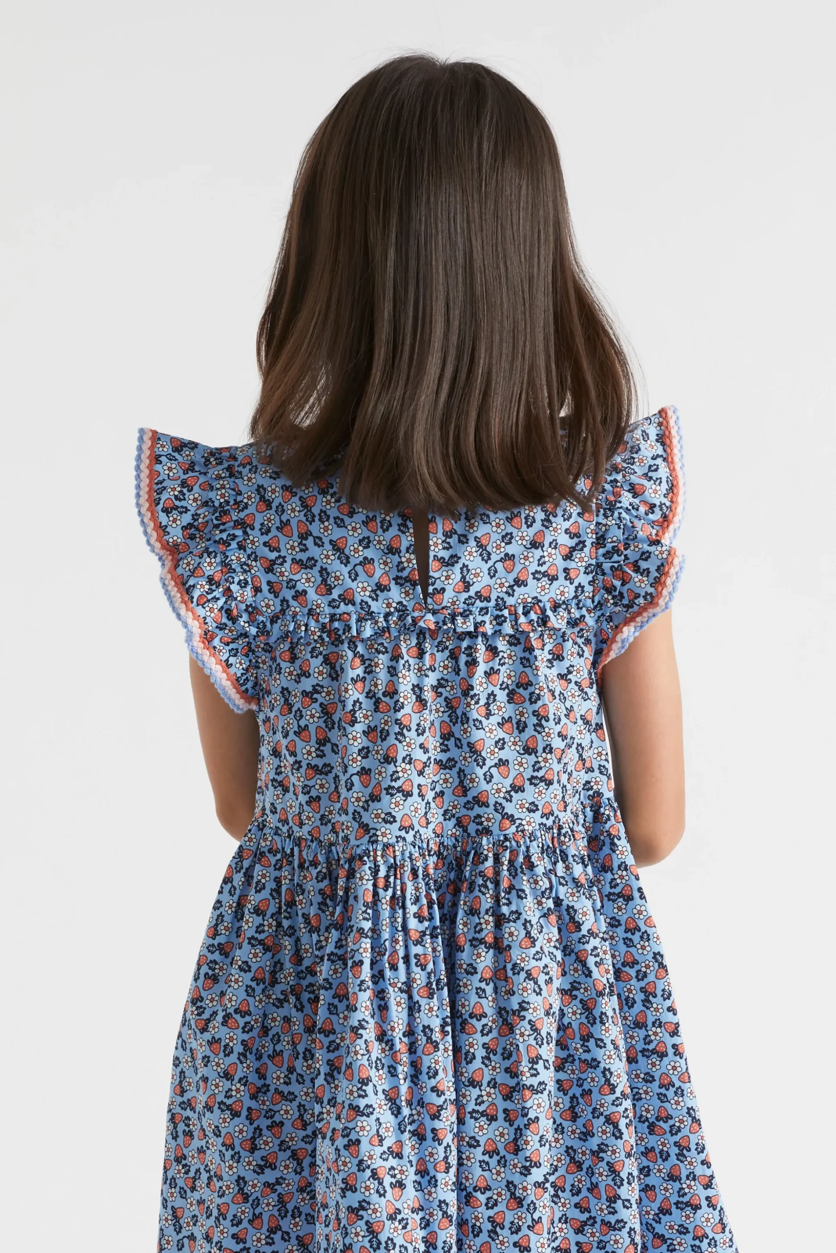 Seed Heritage Dresses-Crochet Trim Ditsy Dress Periwinkle