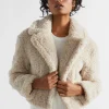 Seed Heritage Jackets & Vests-Crop Teddy Jacket Oat Marle