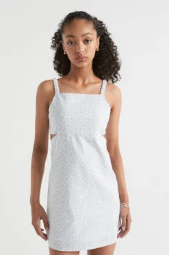 Seed Heritage Dresses-Cut-Out Dress Sky Blue