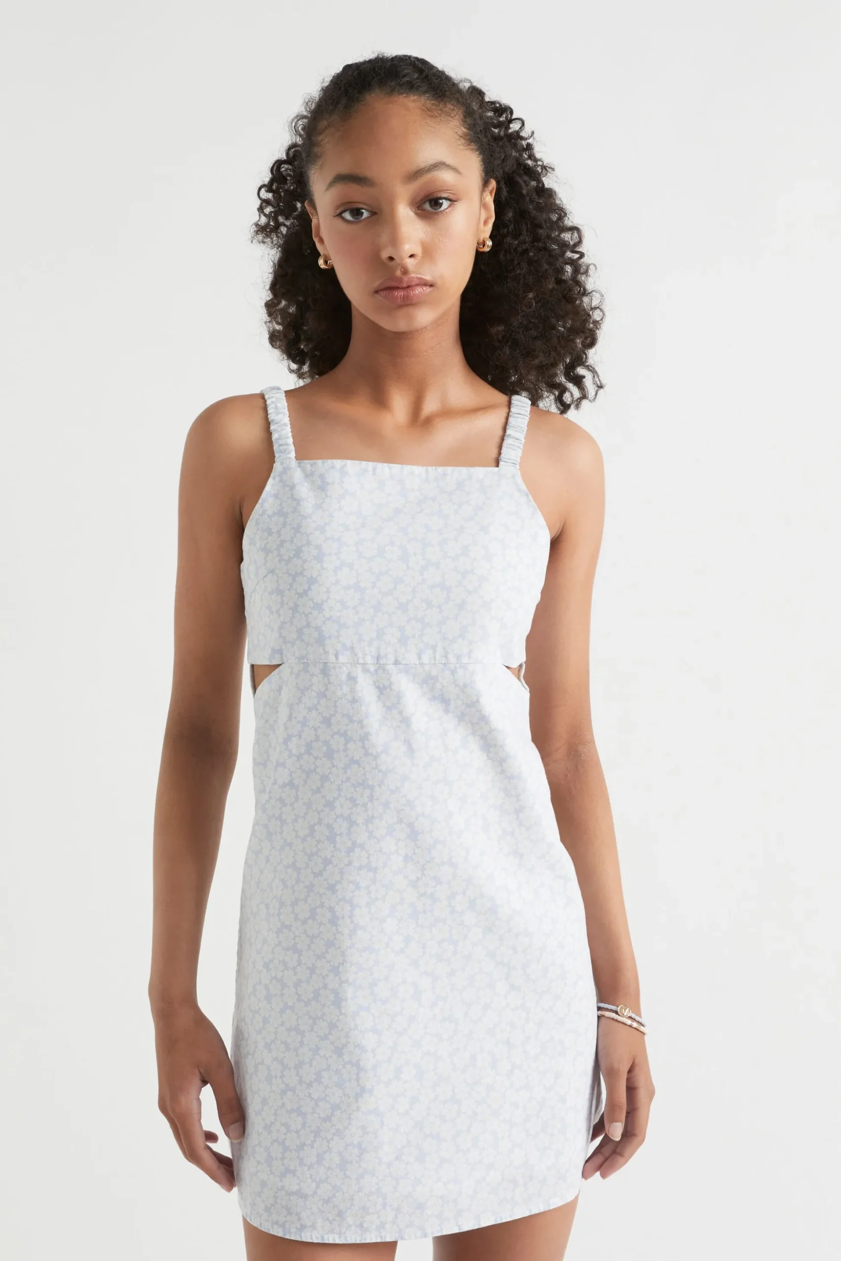Seed Heritage Dresses-Cut-Out Dress Sky Blue