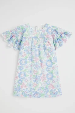 Seed Heritage Dresses-Cutwork Floral Dress Baby Blue