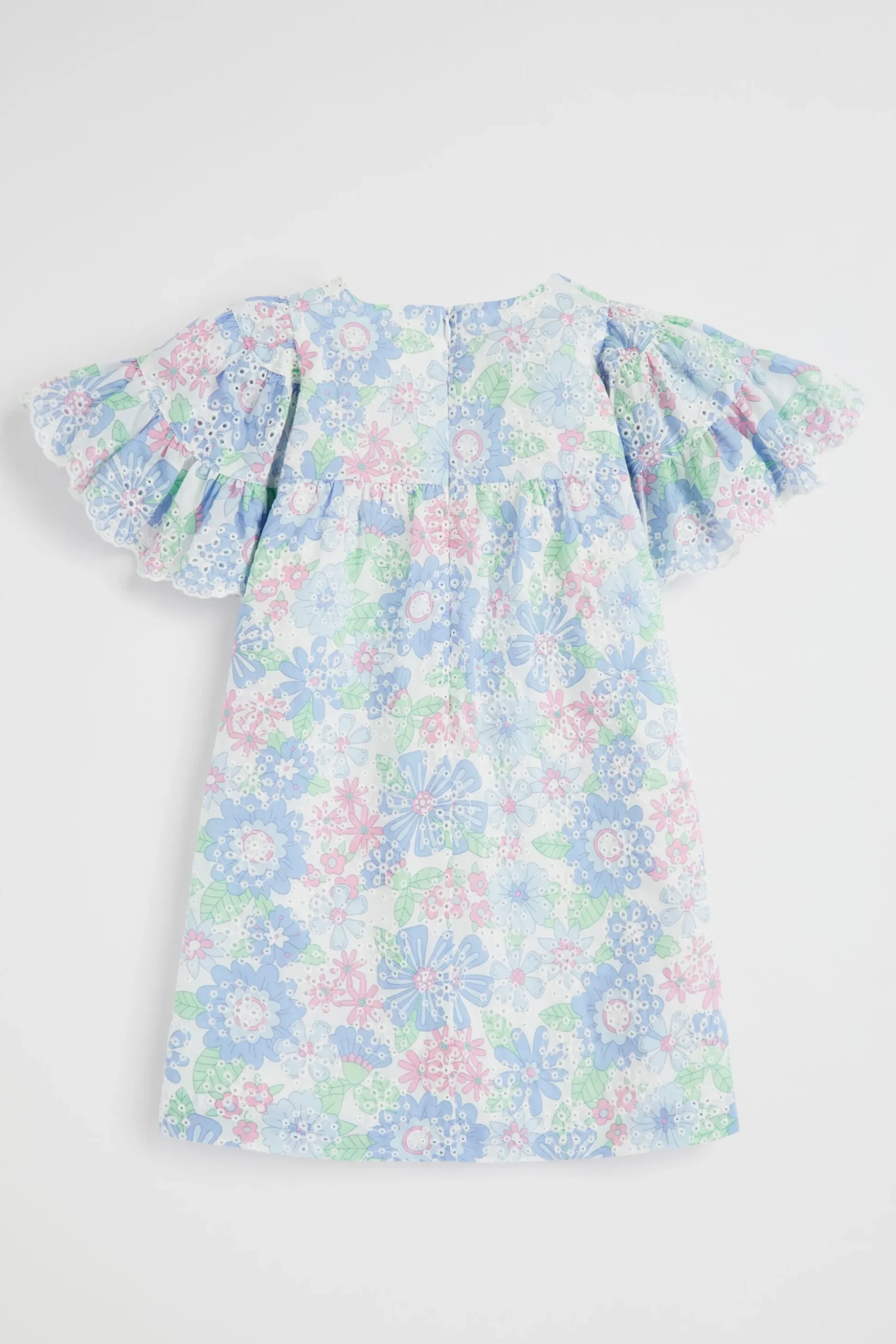 Seed Heritage Dresses-Cutwork Floral Dress Baby Blue