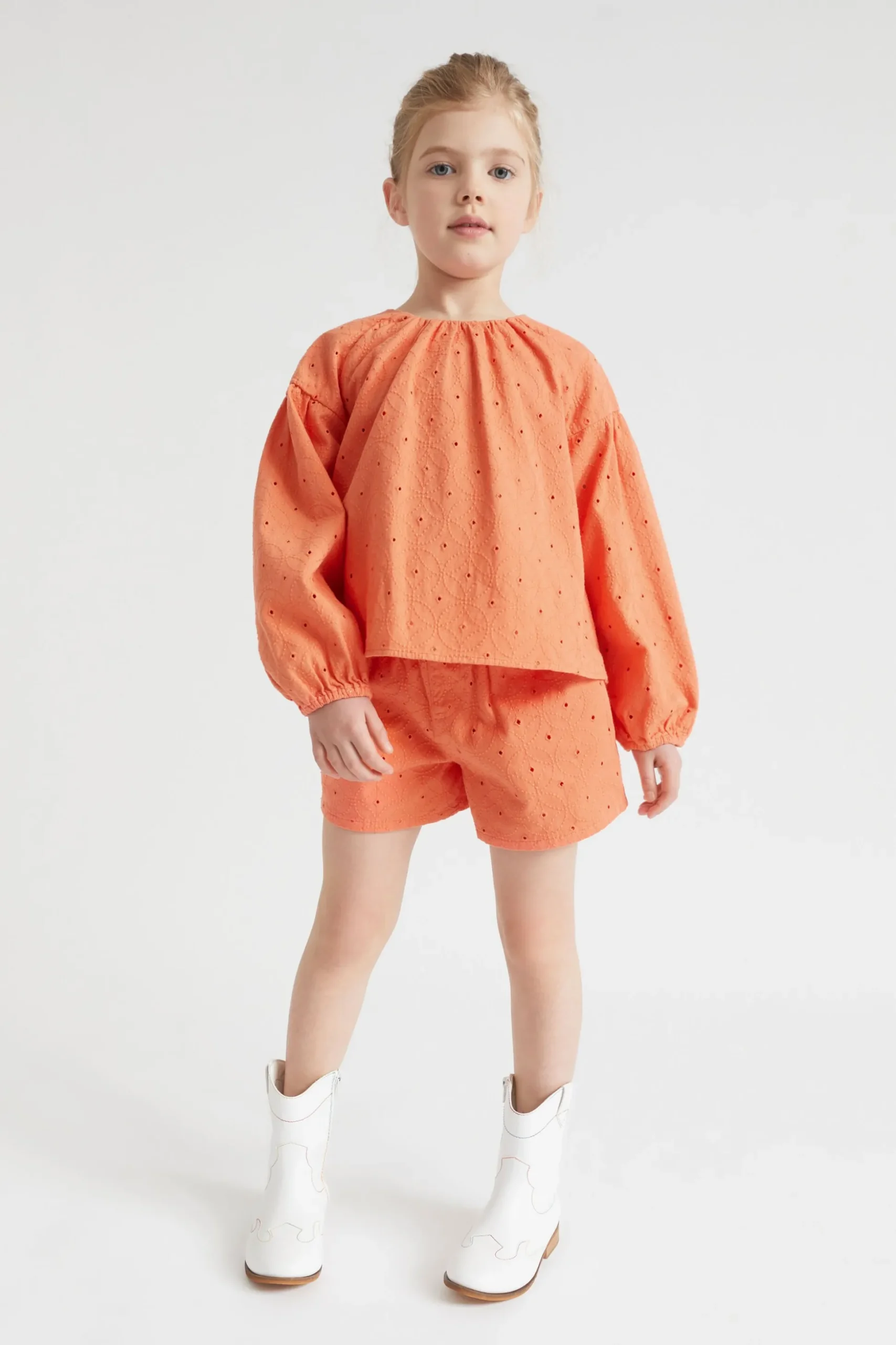 Seed Heritage Shorts-Cutwork Short Tangerine