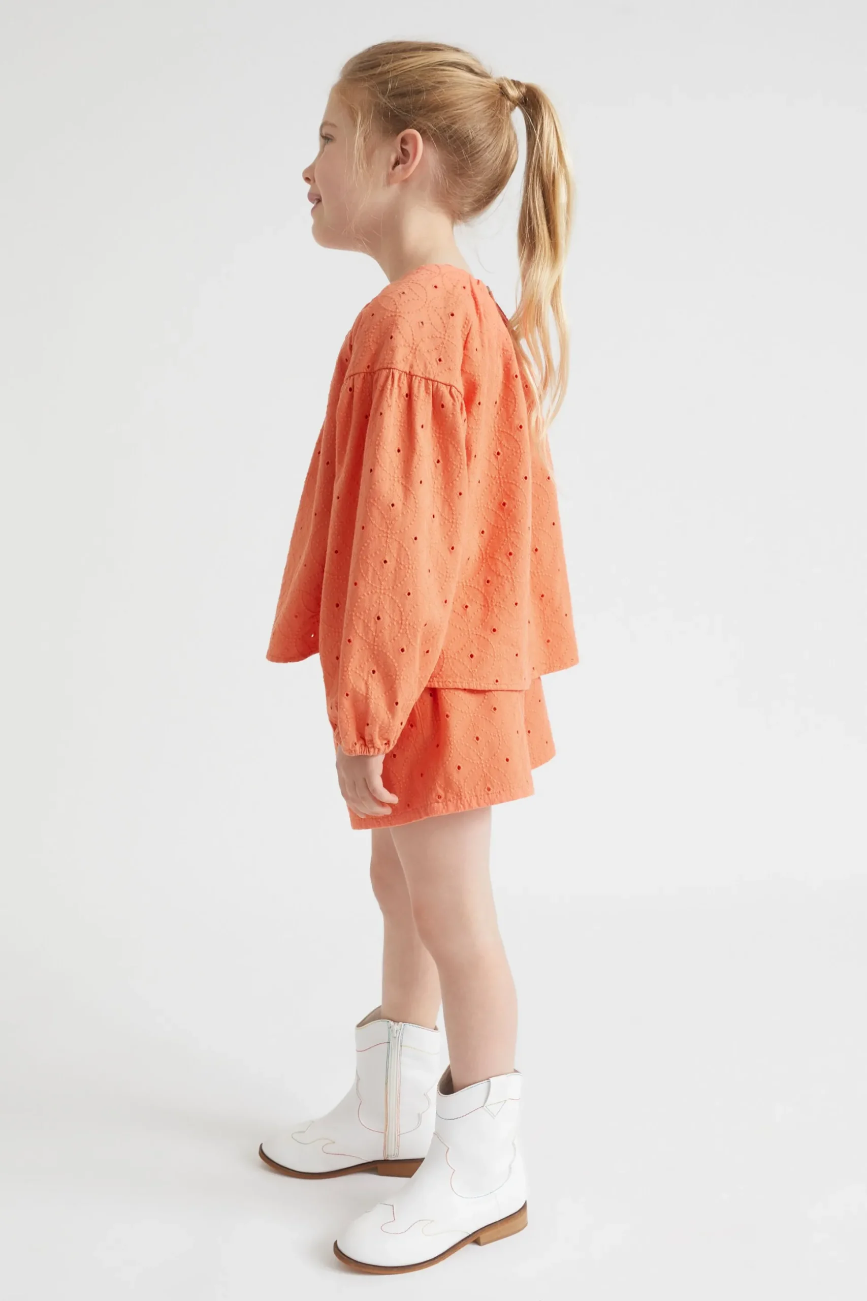 Seed Heritage Shorts-Cutwork Short Tangerine