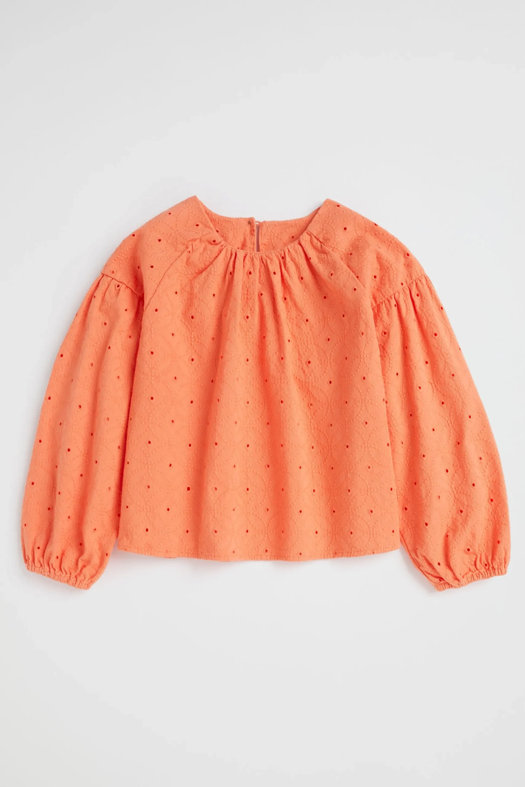 Seed Heritage T-Shirts & Tops-Cutwork Top Tangerine