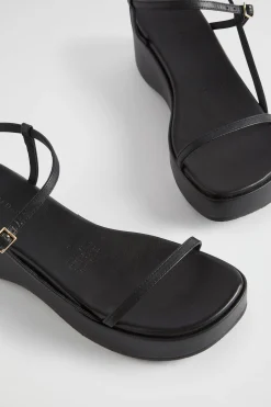 Seed Heritage Sandals & Thongs-Dahlia Strappy Wedge Black