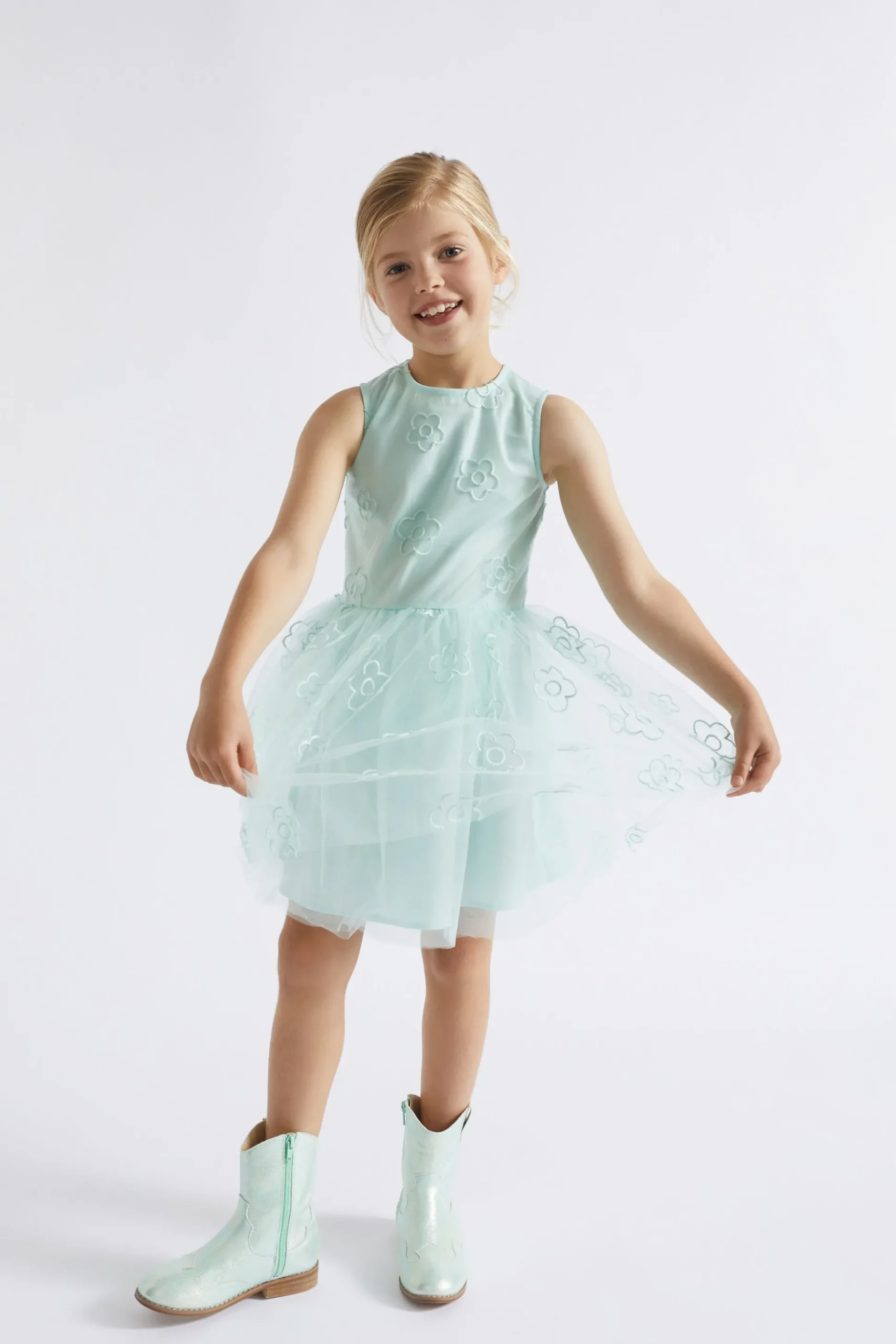 Seed Heritage Dresses-Daisy Embroidered Dress Mint