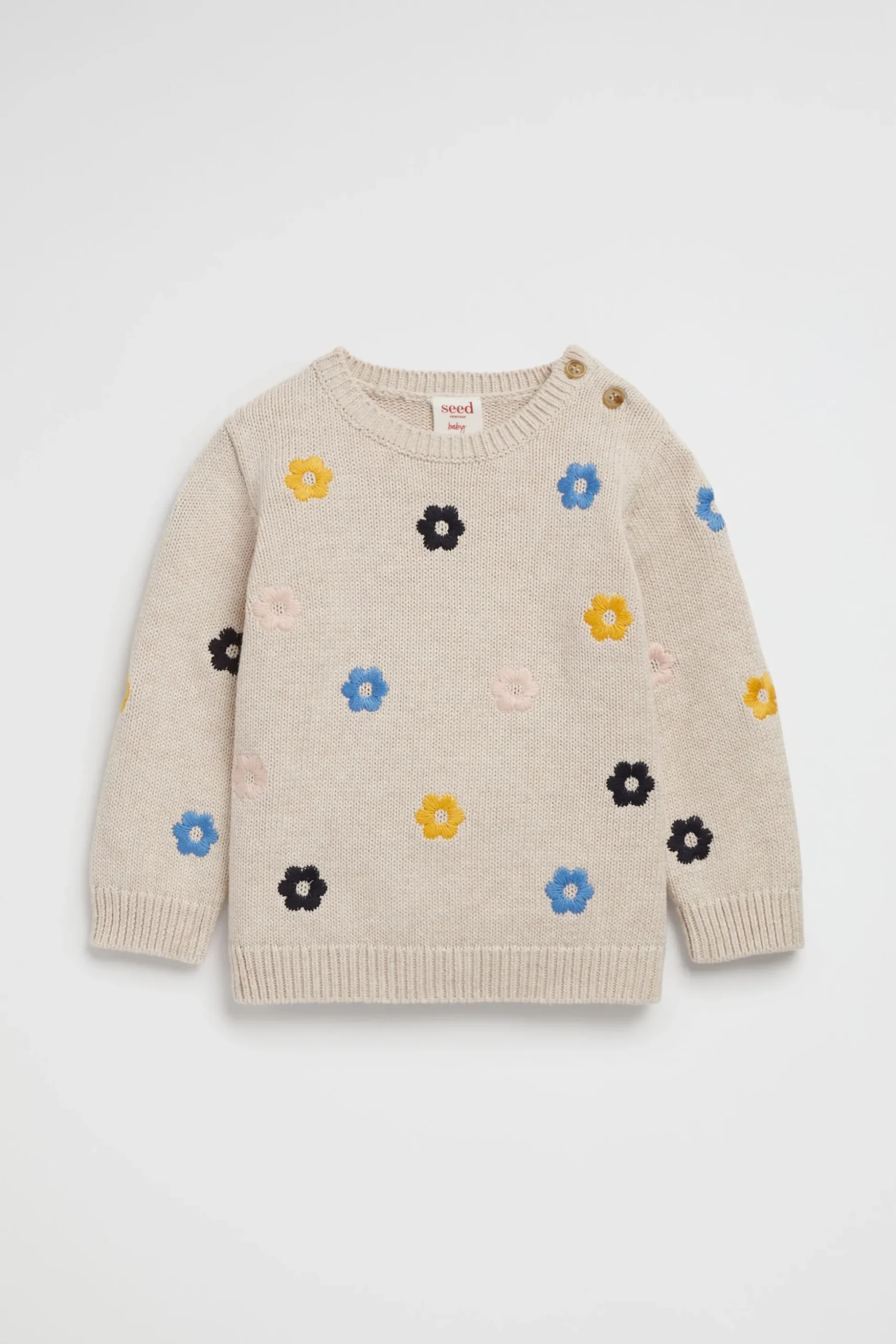 Seed Heritage Knitwear & Sweaters-Daisy Knit Oat Marle