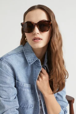 Seed Heritage Sunglasses & Glasses-Danielle D Frame Sunglasses Dark Tort