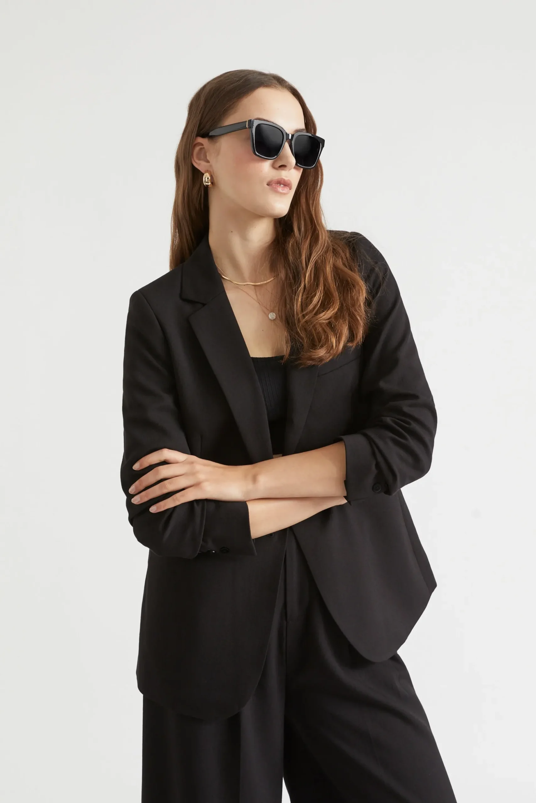 Seed Heritage Sunglasses & Glasses-Danielle D Frame Sunglasses Black