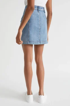 Seed Heritage Skirts-Denim A Line Seamed Skirt Capri Wash