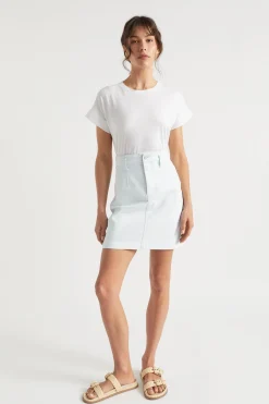 Seed Heritage Skirts-Denim Fitted Skirt Arctic Wash