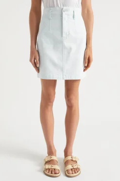 Seed Heritage Skirts-Denim Fitted Skirt Arctic Wash