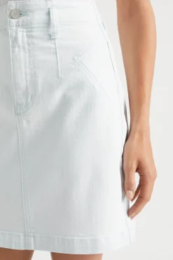Seed Heritage Skirts-Denim Fitted Skirt Arctic Wash