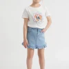 Seed Heritage Skirts-Denim Frill Skirt Classic Wash