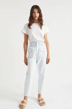 Seed Heritage Pants-Denim Paperbag Pocket Jean Arctic Wash