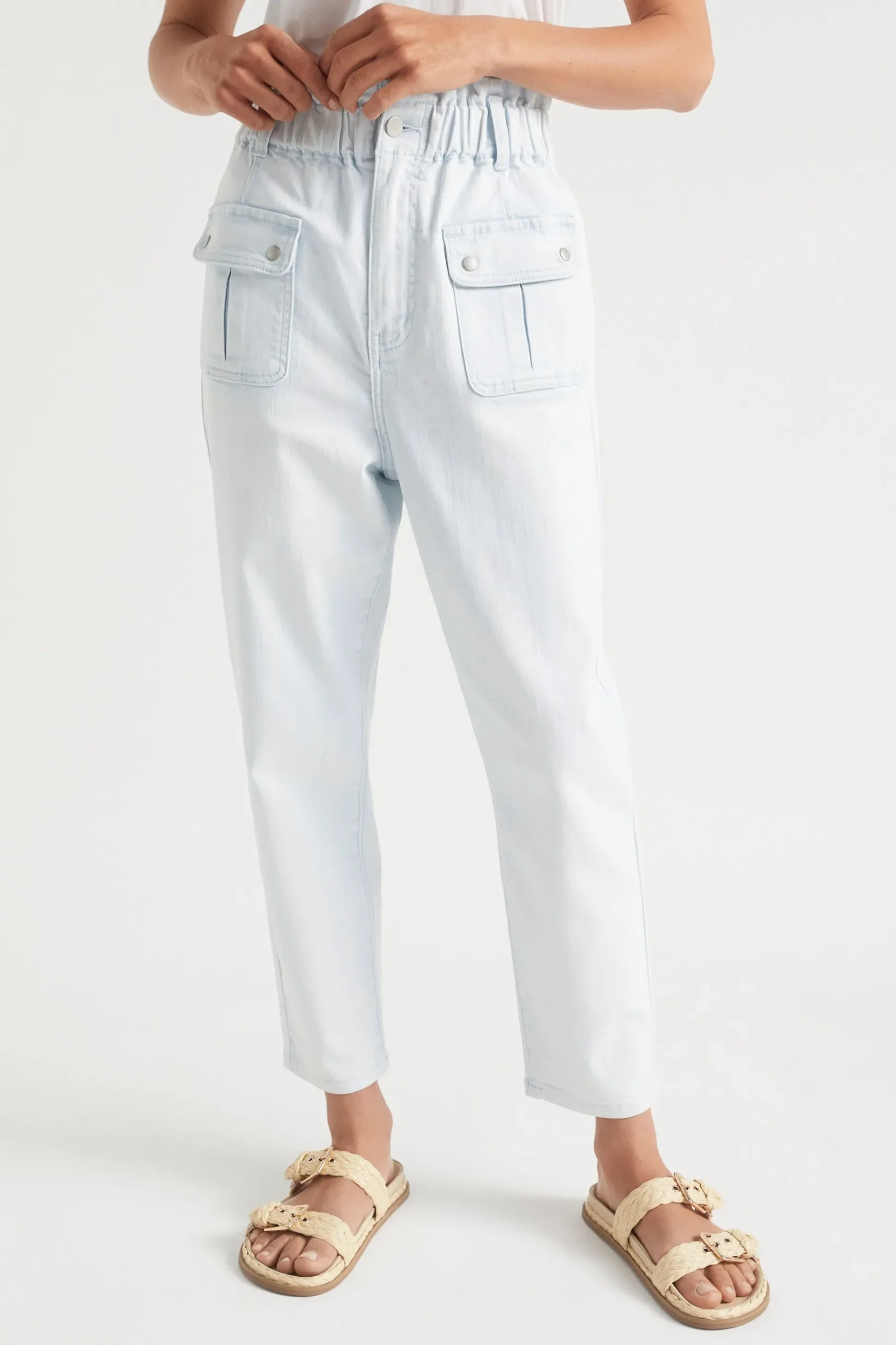 Seed Heritage Pants-Denim Paperbag Pocket Jean Arctic Wash