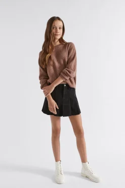 Seed Heritage Skirts-Denim Pleat Skirt Black Wash