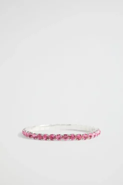 Seed Heritage Jewellery-Diamante Stretch Bracelet Pink