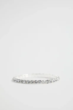Seed Heritage Jewellery-Diamante Stretch Bracelet Clear