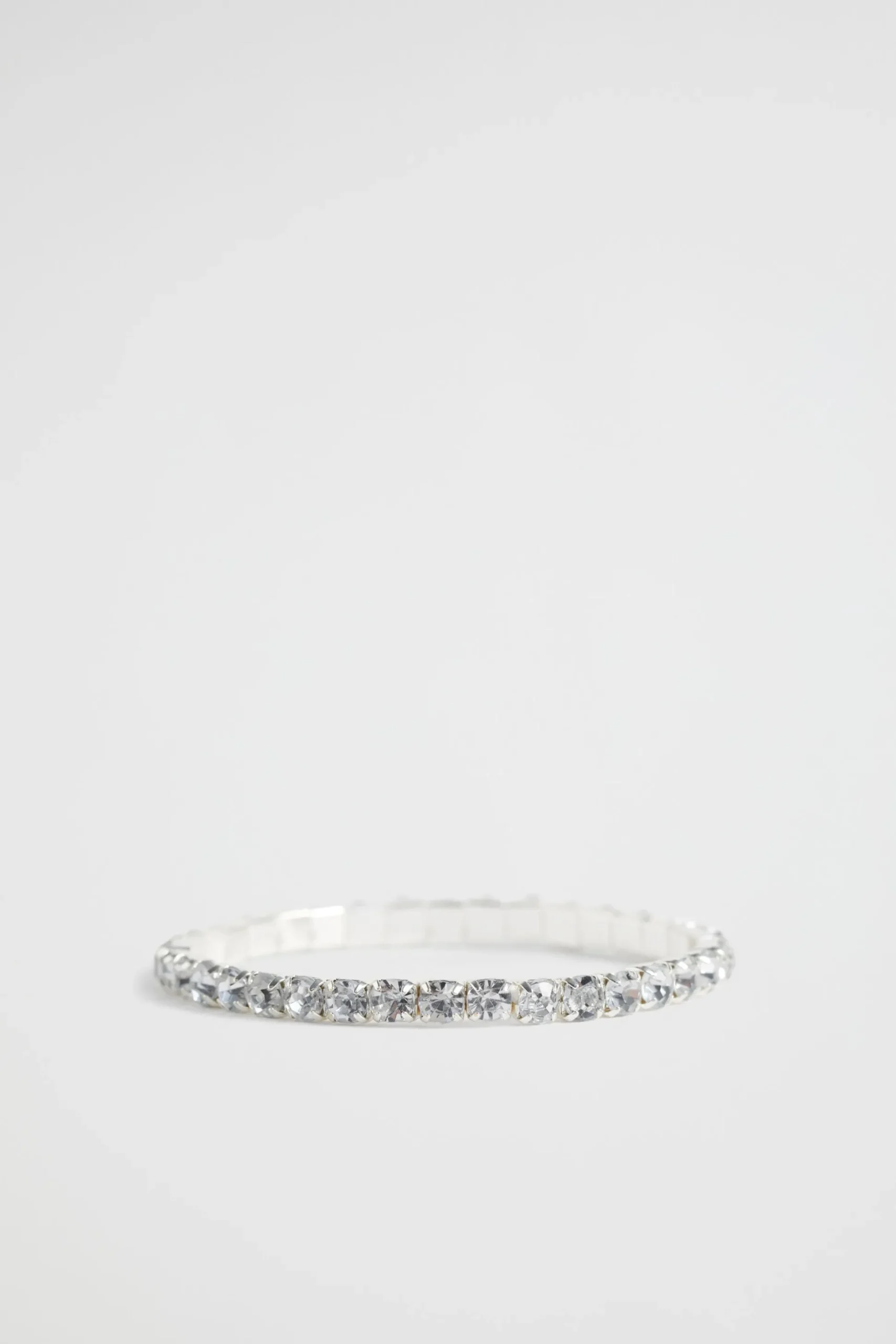 Seed Heritage Jewellery-Diamante Stretch Bracelet Clear