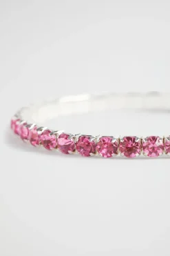 Seed Heritage Jewellery-Diamante Stretch Bracelet Pink