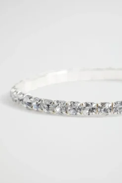 Seed Heritage Jewellery-Diamante Stretch Bracelet Clear