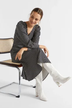Seed Heritage Dresses-Diamond Geo Midi Dress Midnight Sky Geo