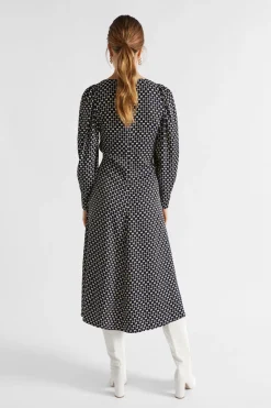 Seed Heritage Dresses-Diamond Geo Midi Dress Midnight Sky Geo