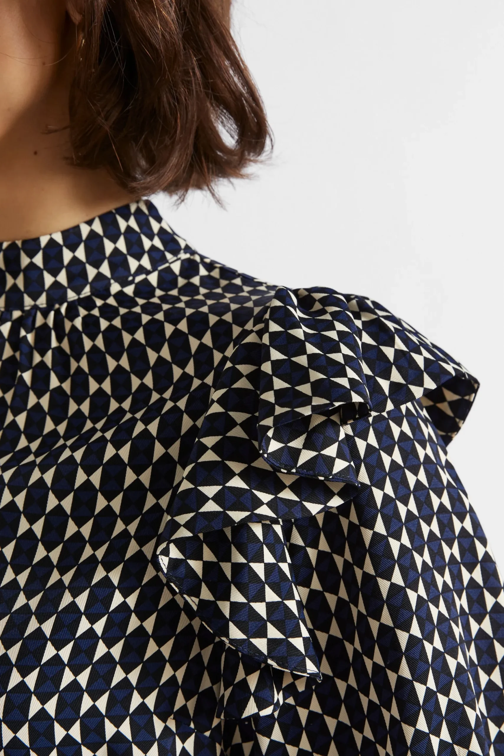 Seed Heritage Dresses-Diamond Geo Mini Dress Midnight Sky Geo