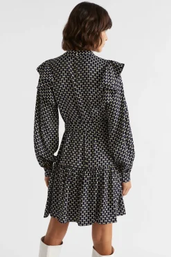 Seed Heritage Dresses-Diamond Geo Mini Dress Midnight Sky Geo