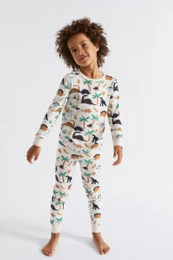 Seed Heritage Pyjamas & Sleepwear-Dino Pyjama Oat Marle