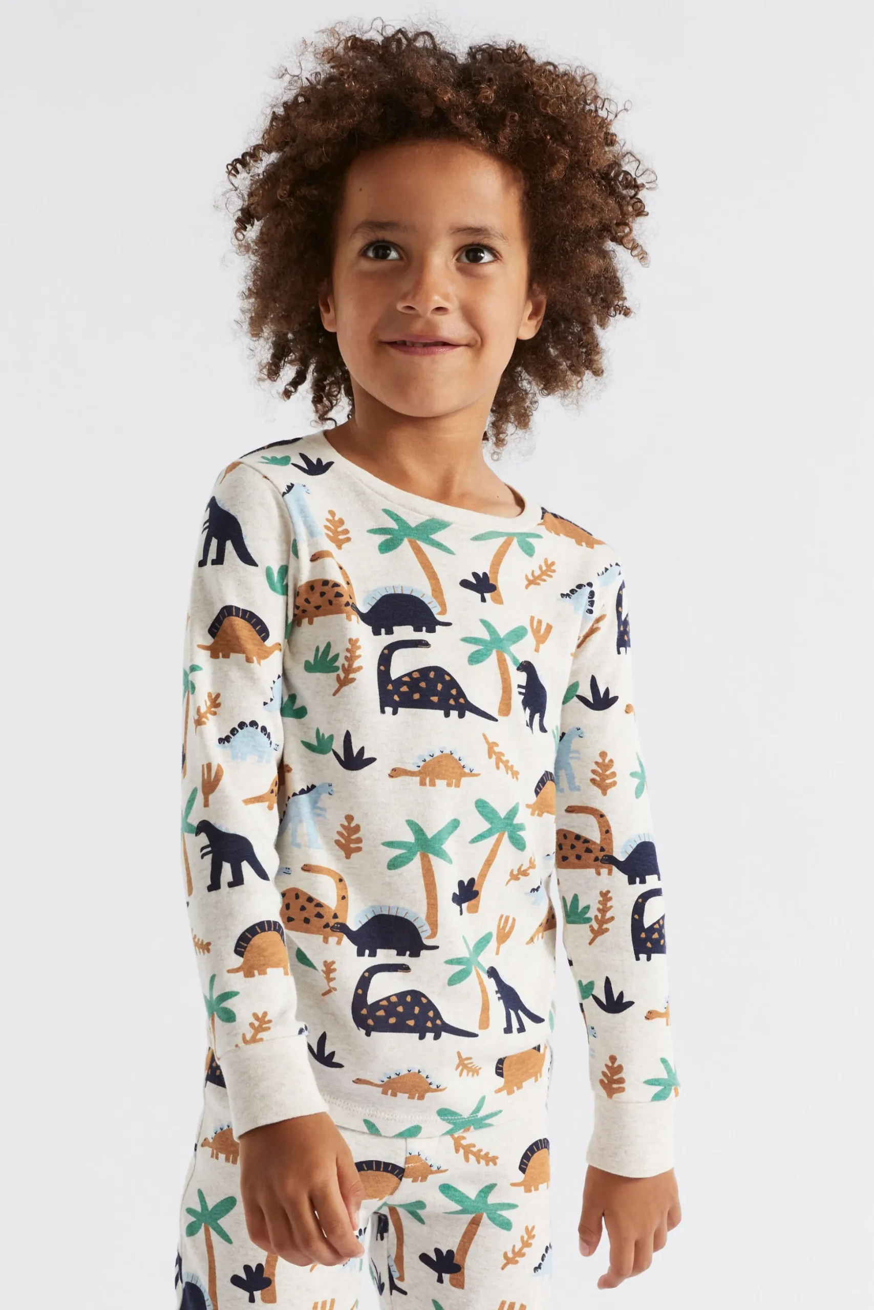 Seed Heritage Pyjamas & Sleepwear-Dino Pyjama Oat Marle