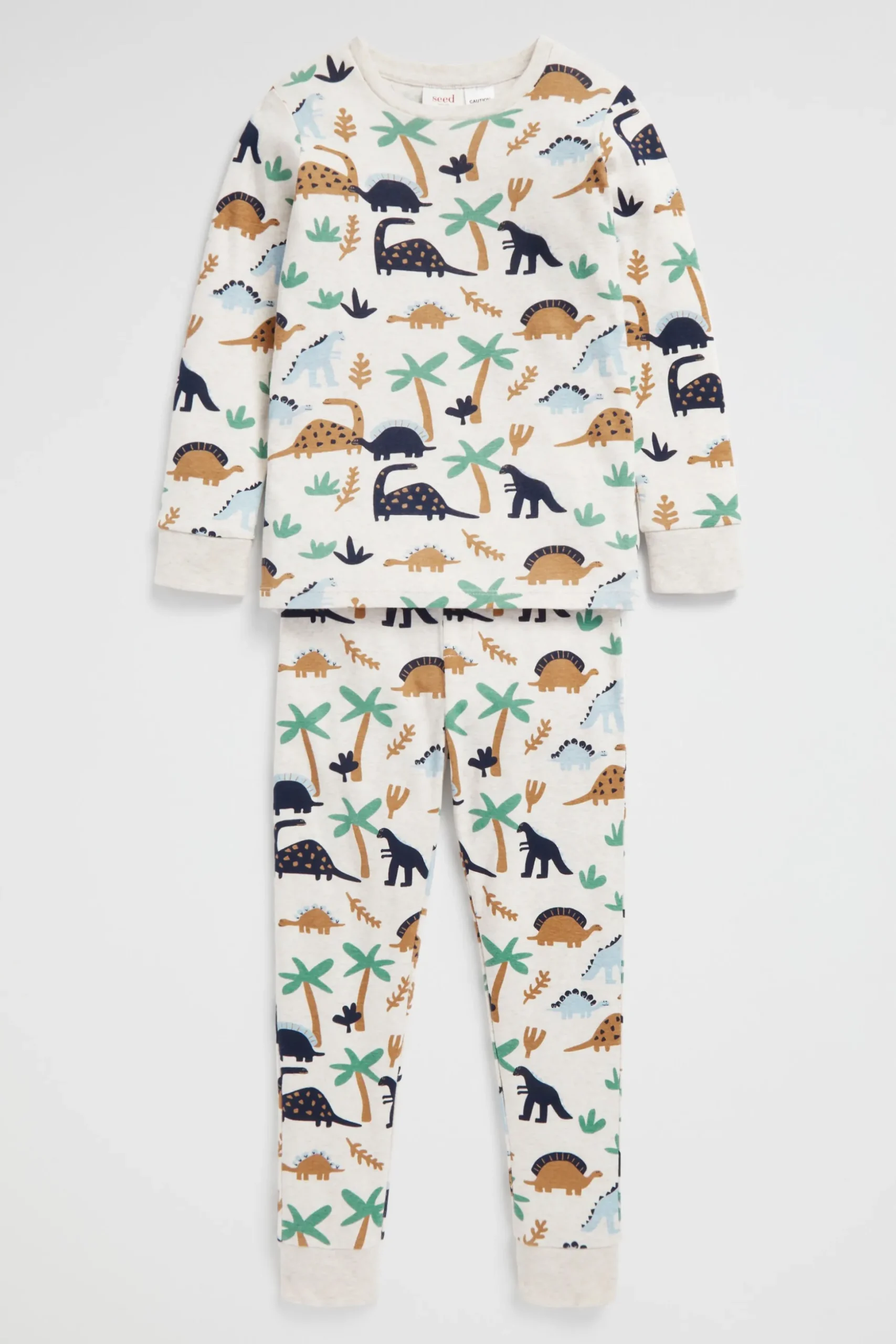 Seed Heritage Pyjamas & Sleepwear-Dino Pyjama Oat Marle
