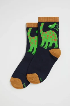 Seed Heritage Socks-Dino Sock Navy