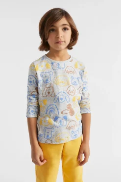 Seed Heritage T-Shirts & Tops-Dog Faces Tee Cloudy Marle