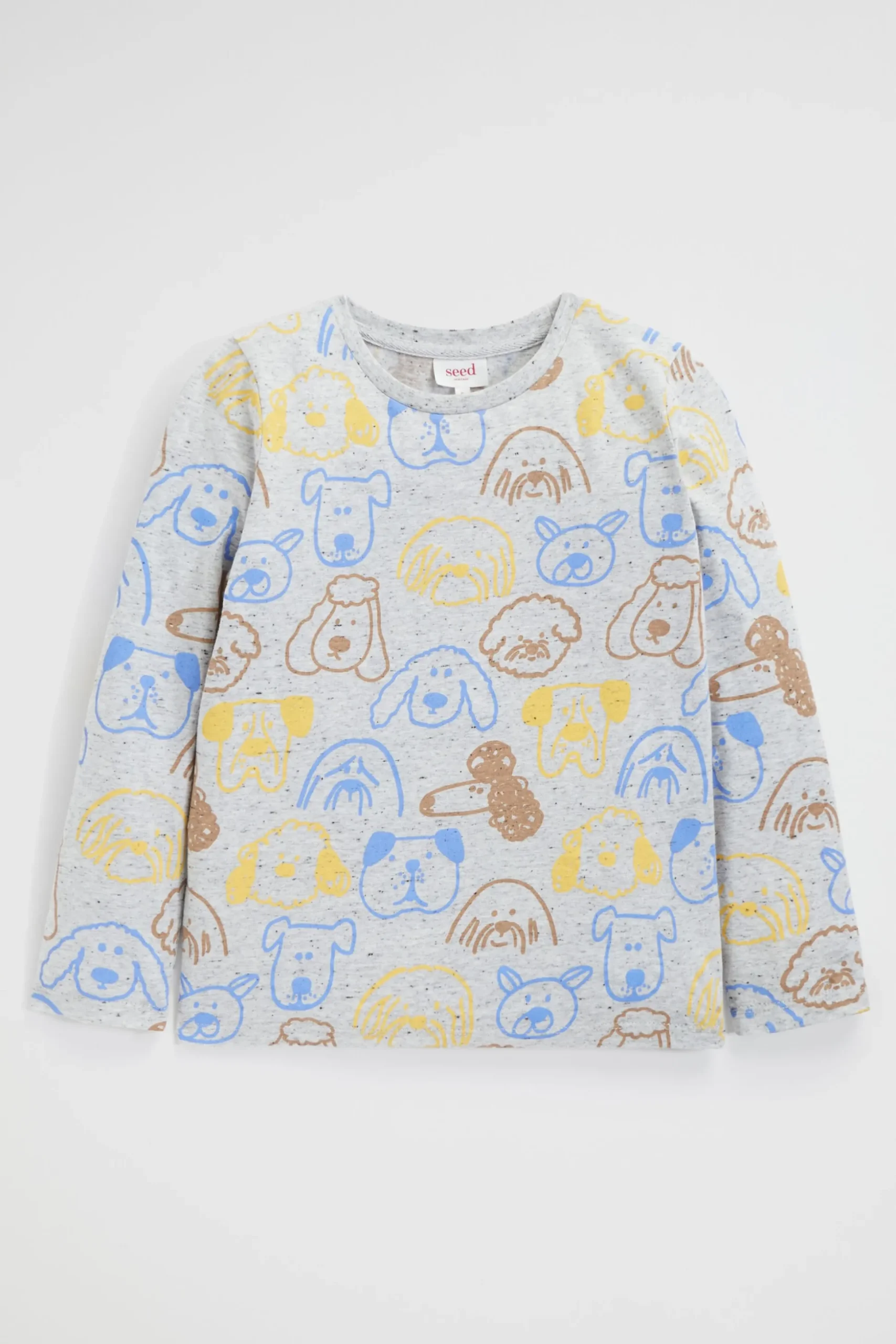 Seed Heritage T-Shirts & Tops-Dog Faces Tee Cloudy Marle