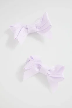 Seed Heritage Hair Accessories-Double Bow Clips Orchid
