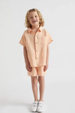 Seed Heritage Shorts-Easy Linen Short Tangelo
