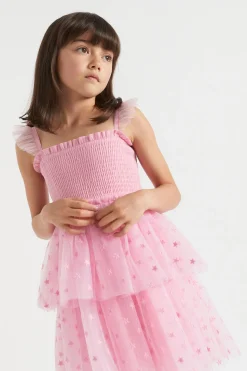Seed Heritage Dresses-Embroidered Dress Sherbet