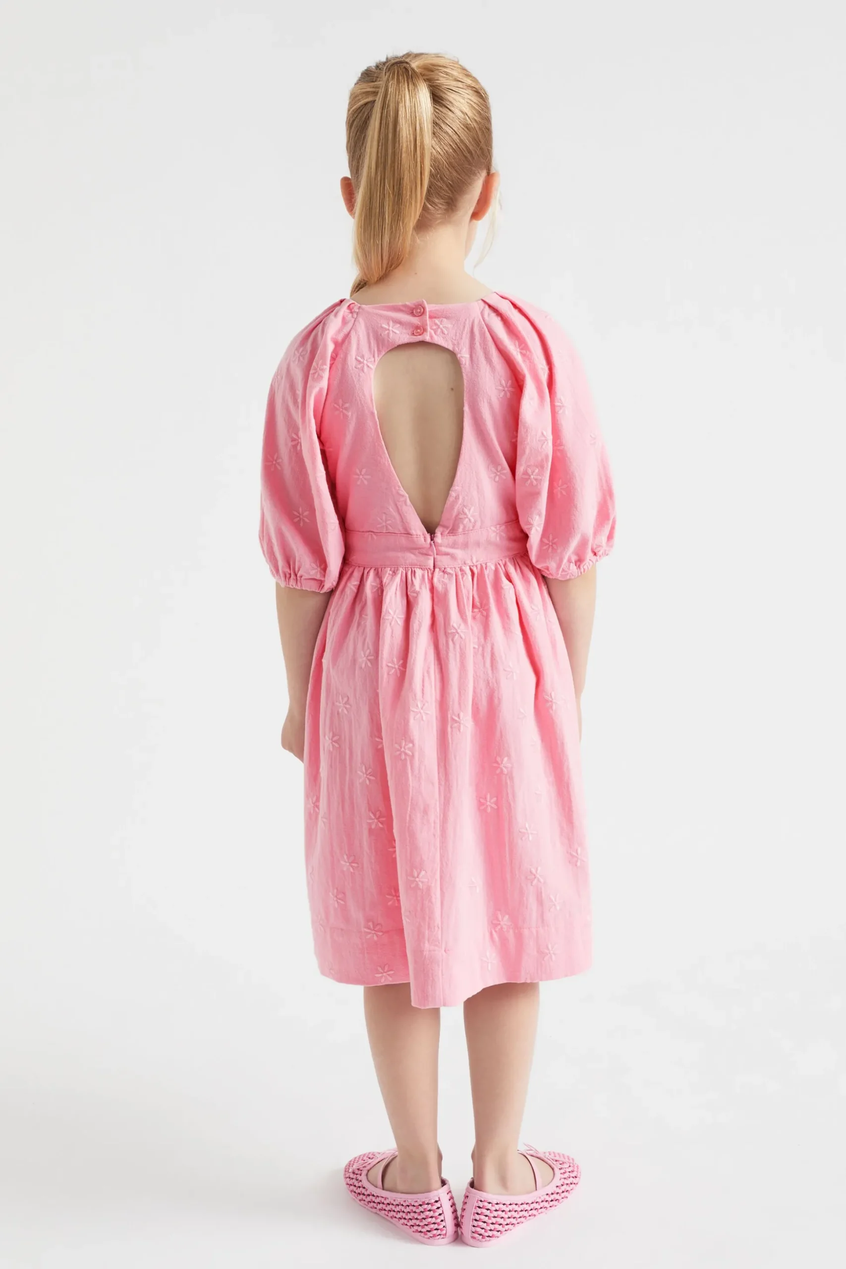 Seed Heritage Dresses-Embroidered Dress Candy Pink