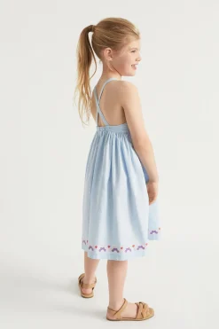 Seed Heritage Dresses-Embroidered Dress Baby Blue