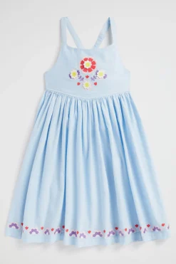 Seed Heritage Dresses-Embroidered Dress Baby Blue